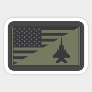 F-15 Eagle US Flag Patch (subdued) Sticker